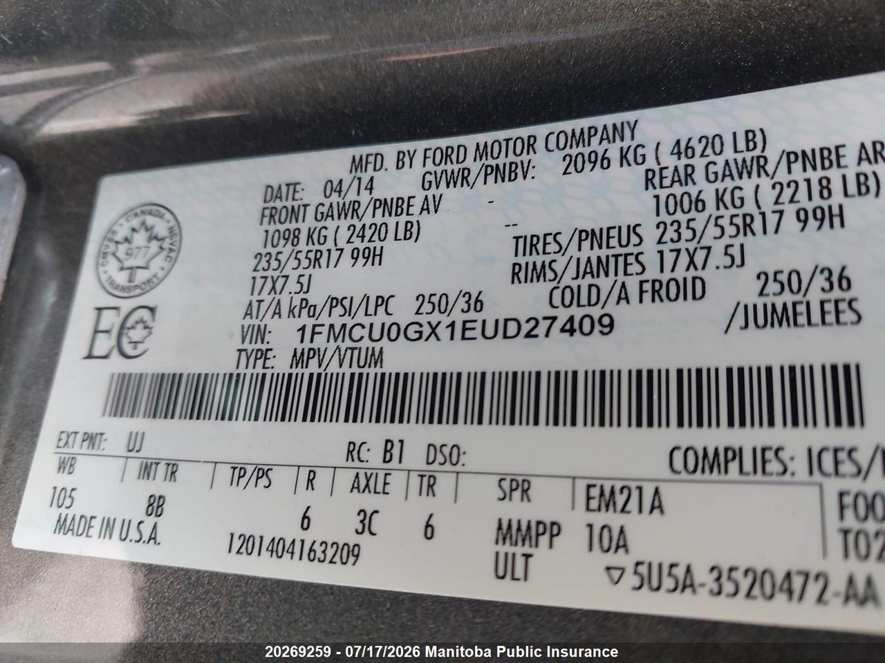 2014 FORD ESCAPE SE thumbnail 10