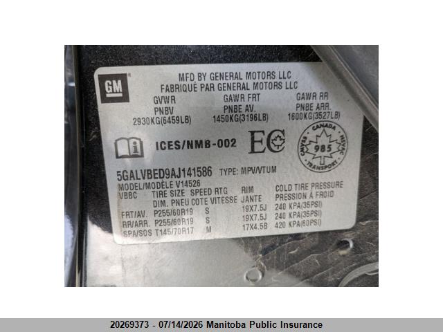 2010 BUICK ENCLAVE CXL thumbnail 10