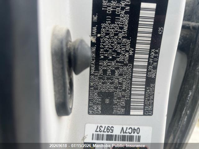 2007 TOYOTA SIENNA XLE V6  thumbnail 10