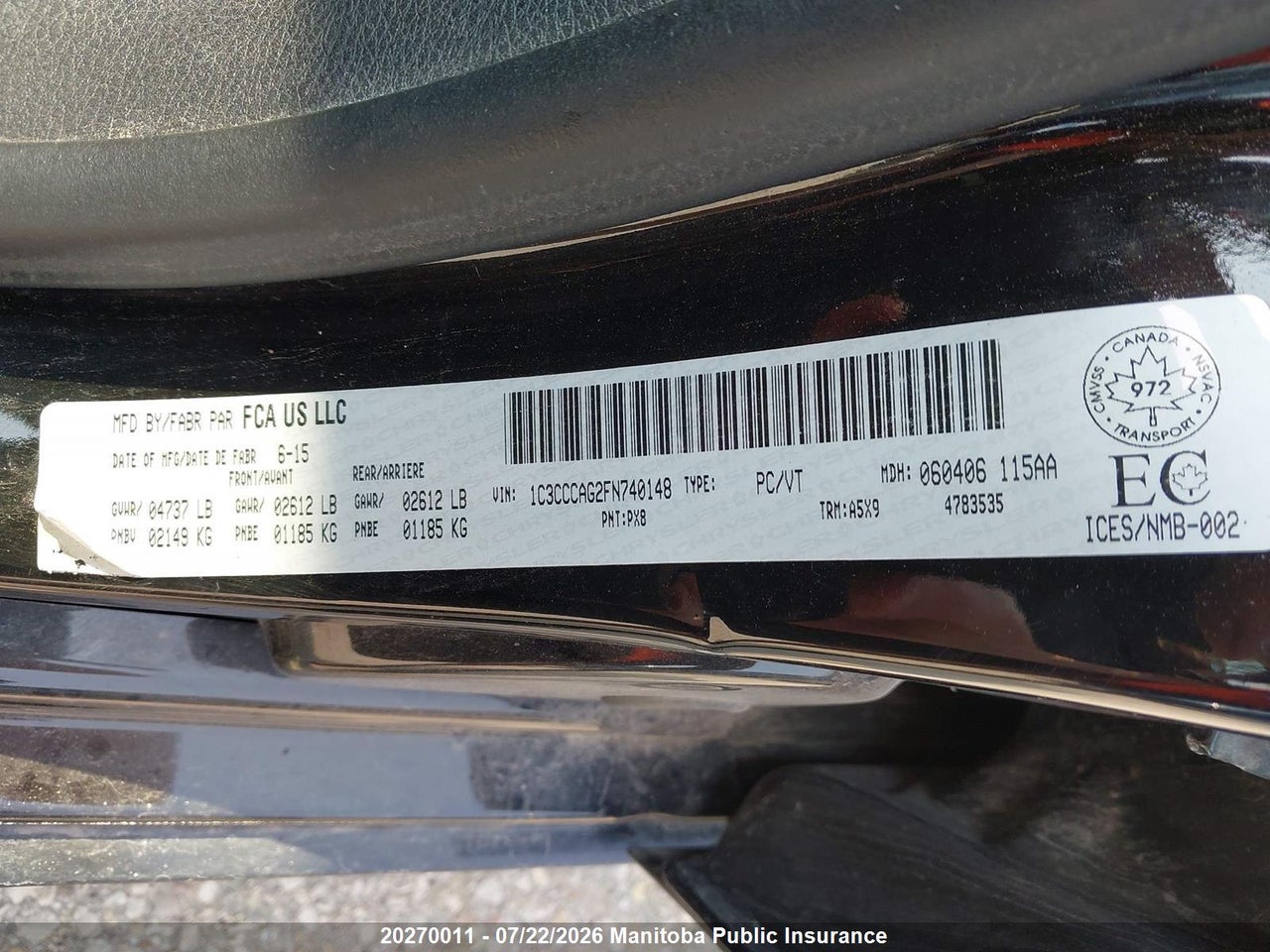 2015 CHRYSLER 200 LIMITED V6  thumbnail 10