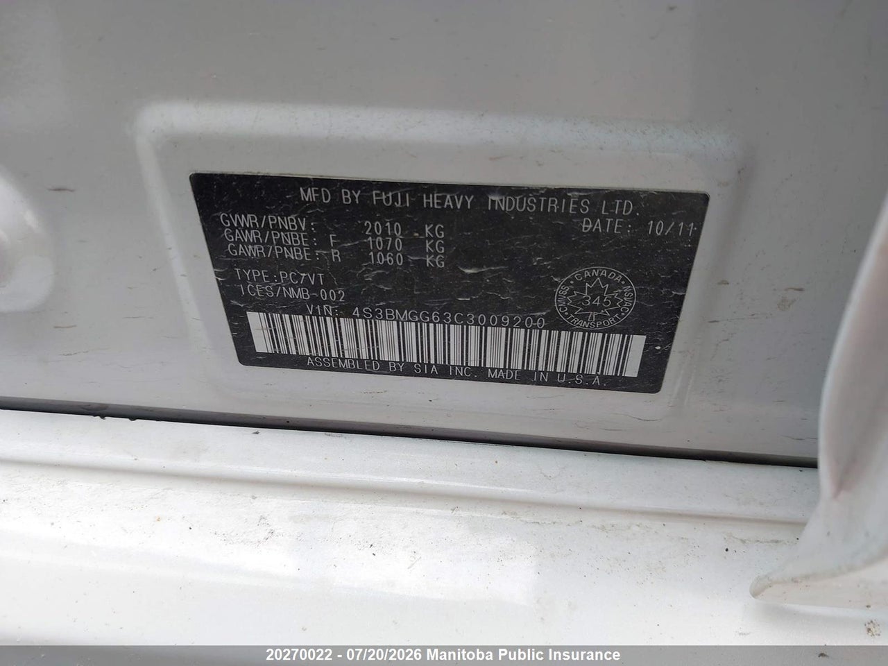 2012 SUBARU LEGACY 2.5I thumbnail 10