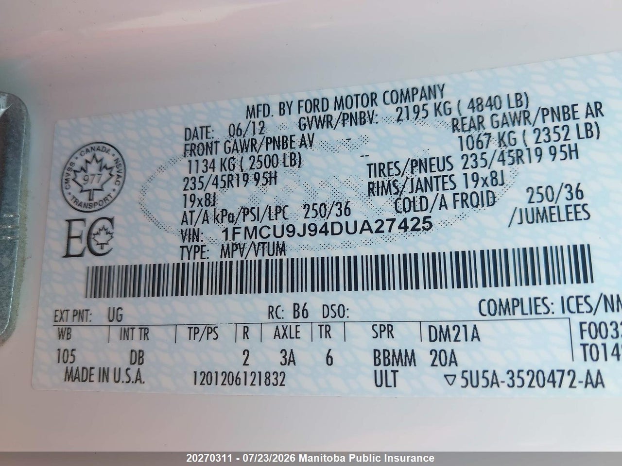 2013 FORD ESCAPE SEL thumbnail 9