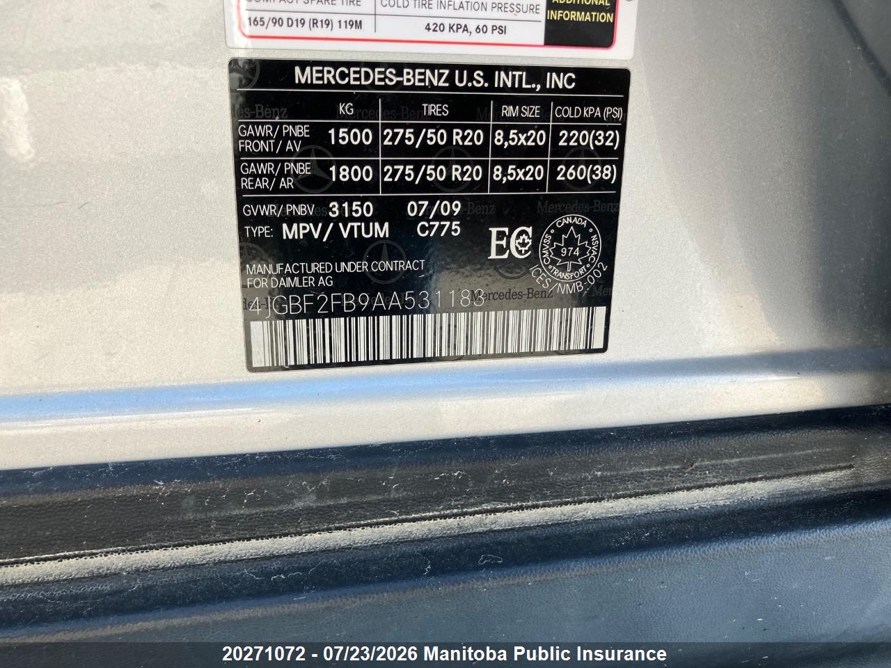 2010 MERCEDES BENZ GL350 BLUETEC thumbnail 7