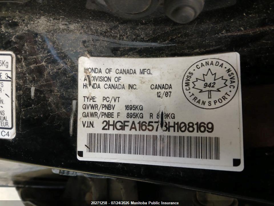 2008 HONDA CIVIC LX thumbnail 7