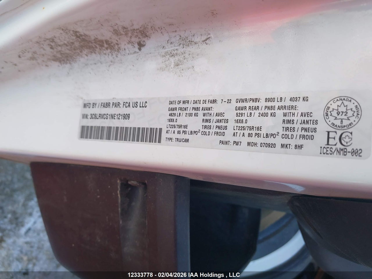 2022 RAM PROMASTER 2500 HIGH ROOF 136 IN. WB thumbnail 10