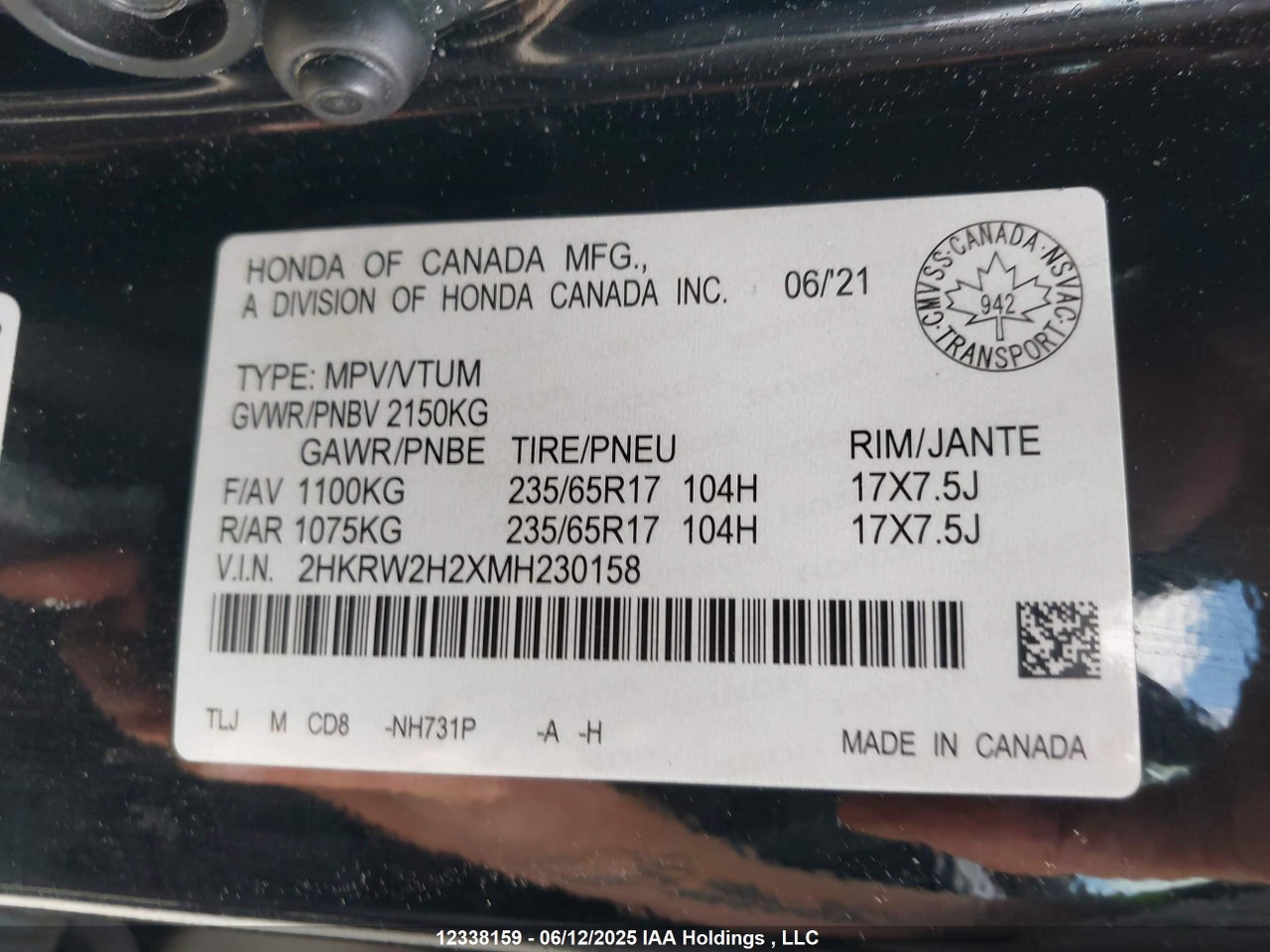 2021 HONDA CR-V LX thumbnail 10