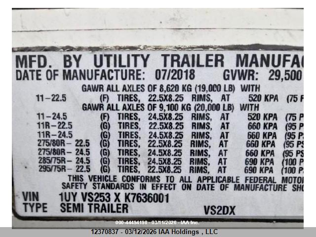 2019 UTILITY TRAILER MFG UTILITY TRAILER MFG thumbnail 8