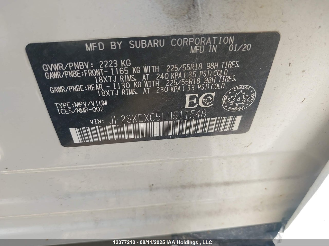 2020 SUBARU FORESTER PREMIER thumbnail 10