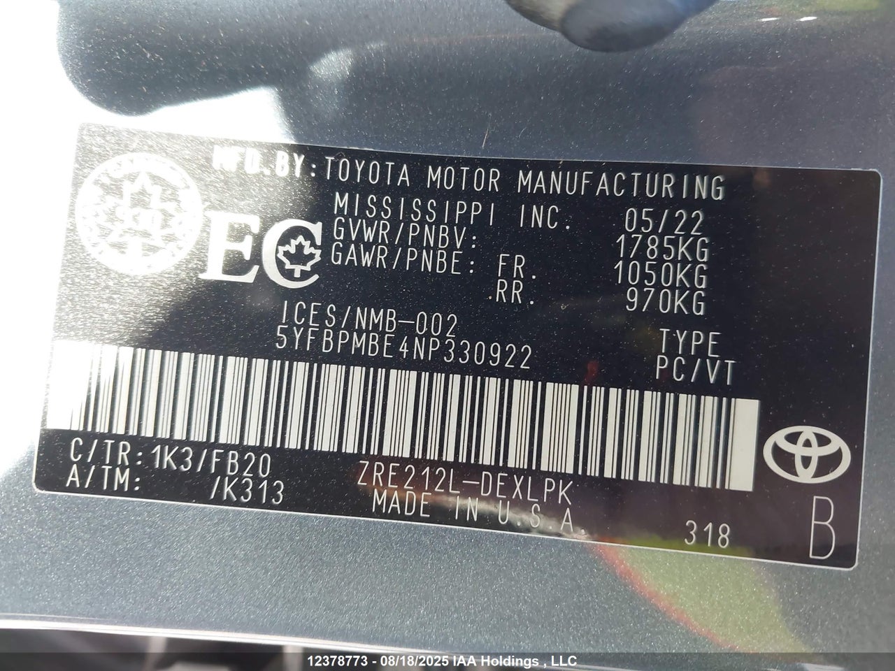 2022 TOYOTA COROLLA LE thumbnail 10