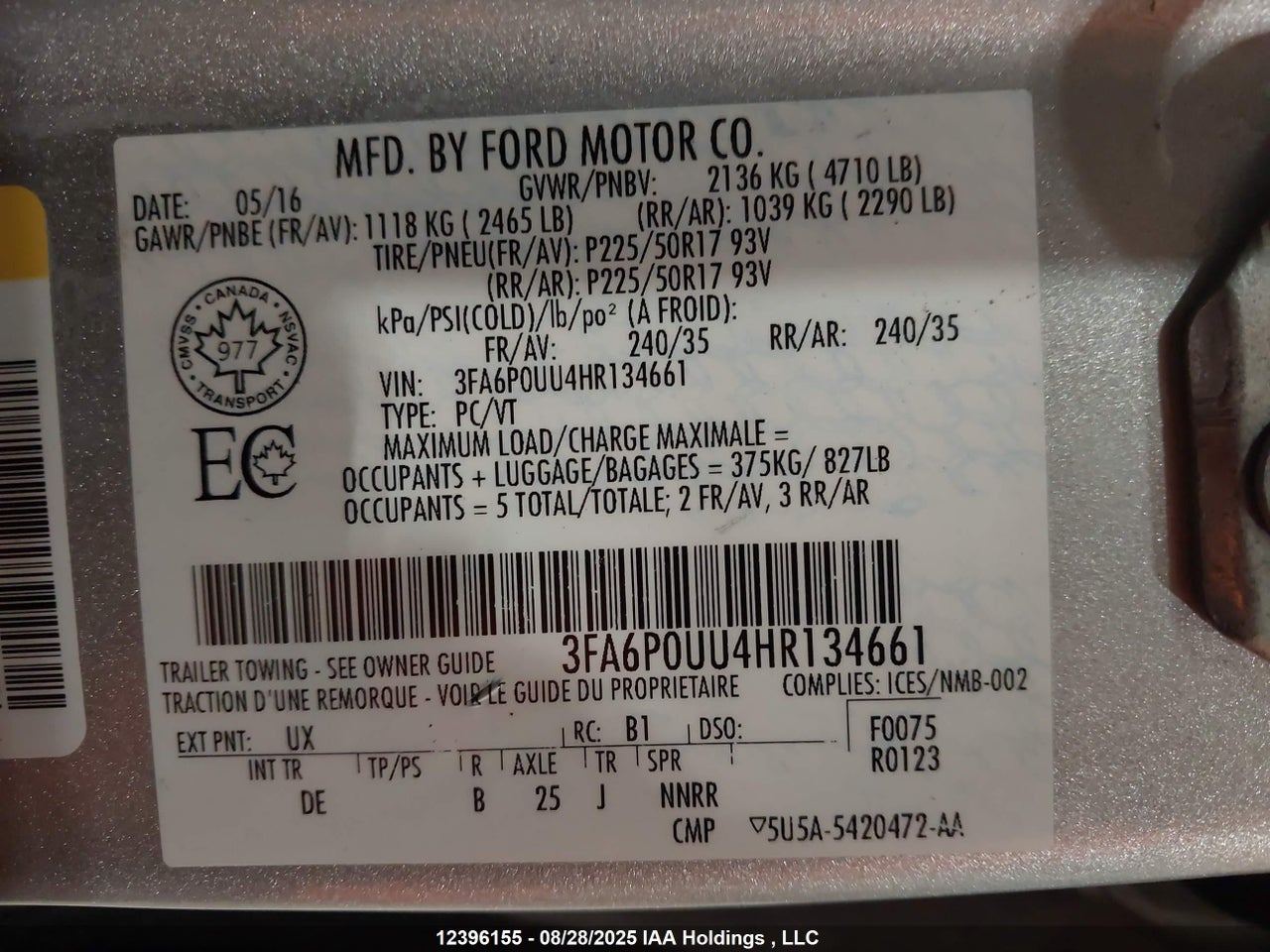 2017 FORD FUSION HYBRID S thumbnail 10