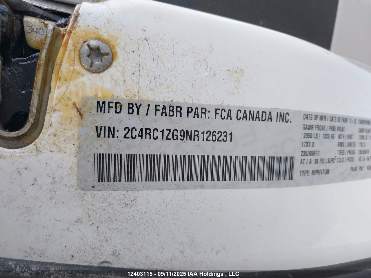 2022 CHRYSLER GRAND CARAVAN SXT thumbnail 10