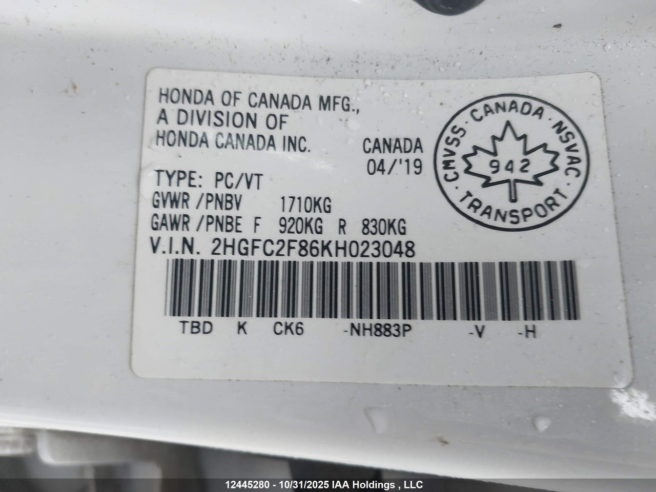 2019 HONDA CIVIC SPORT thumbnail 10
