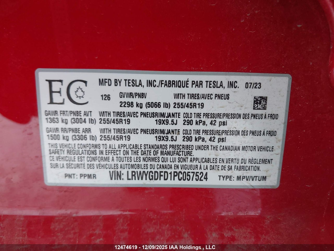 2023 TESLA MODEL Y RWD thumbnail 10