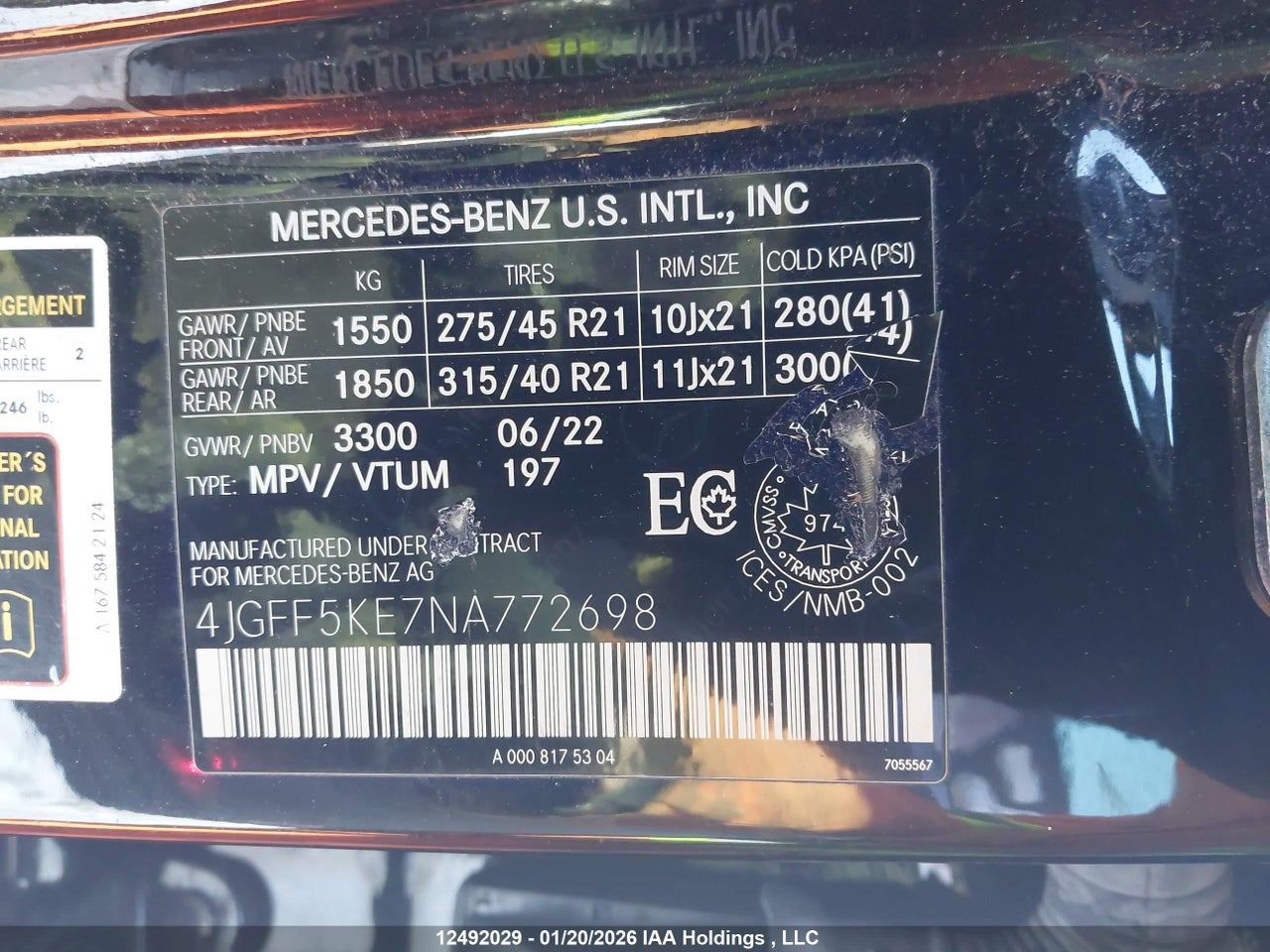 2022 MERCEDES BENZ GLS 450 4MATIC thumbnail 10