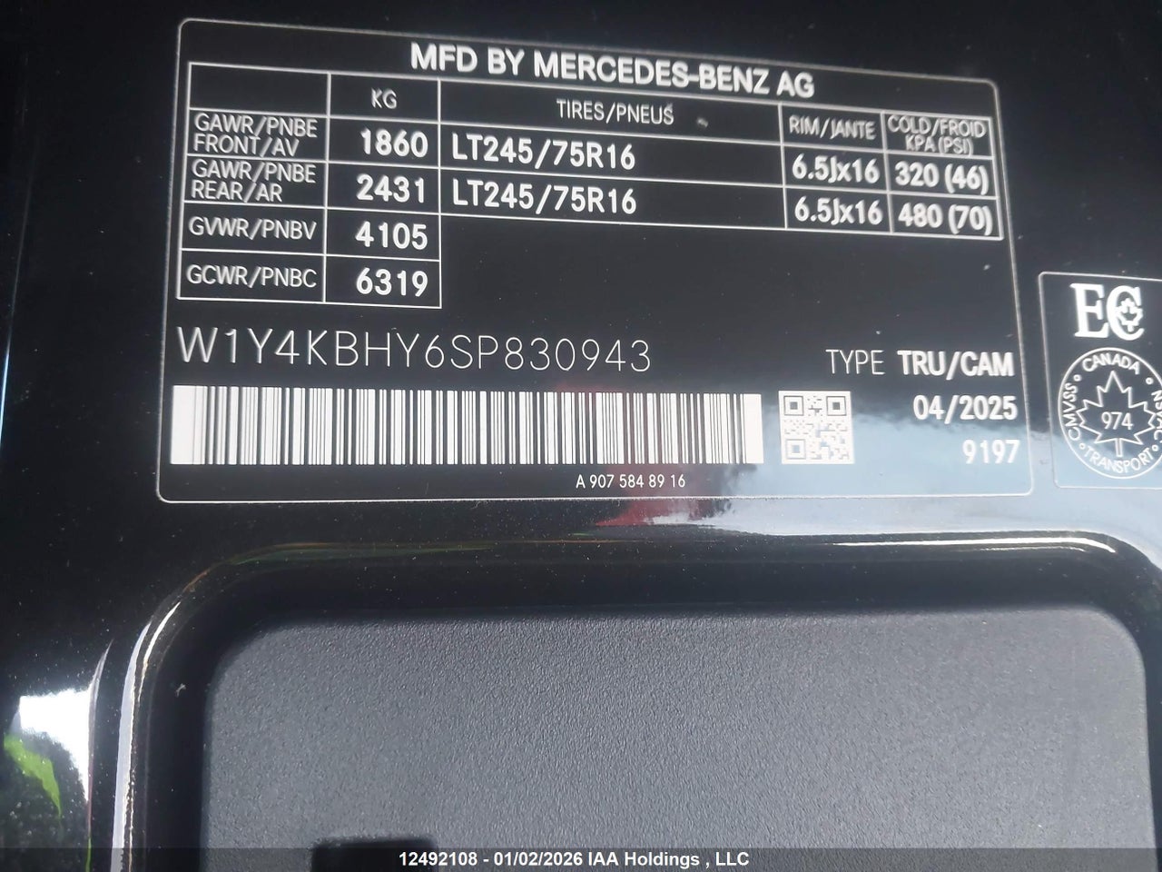 2025 MERCEDES BENZ SPRINTER 2500 STANDARD ROOF 4-CYL DIESEL thumbnail 10