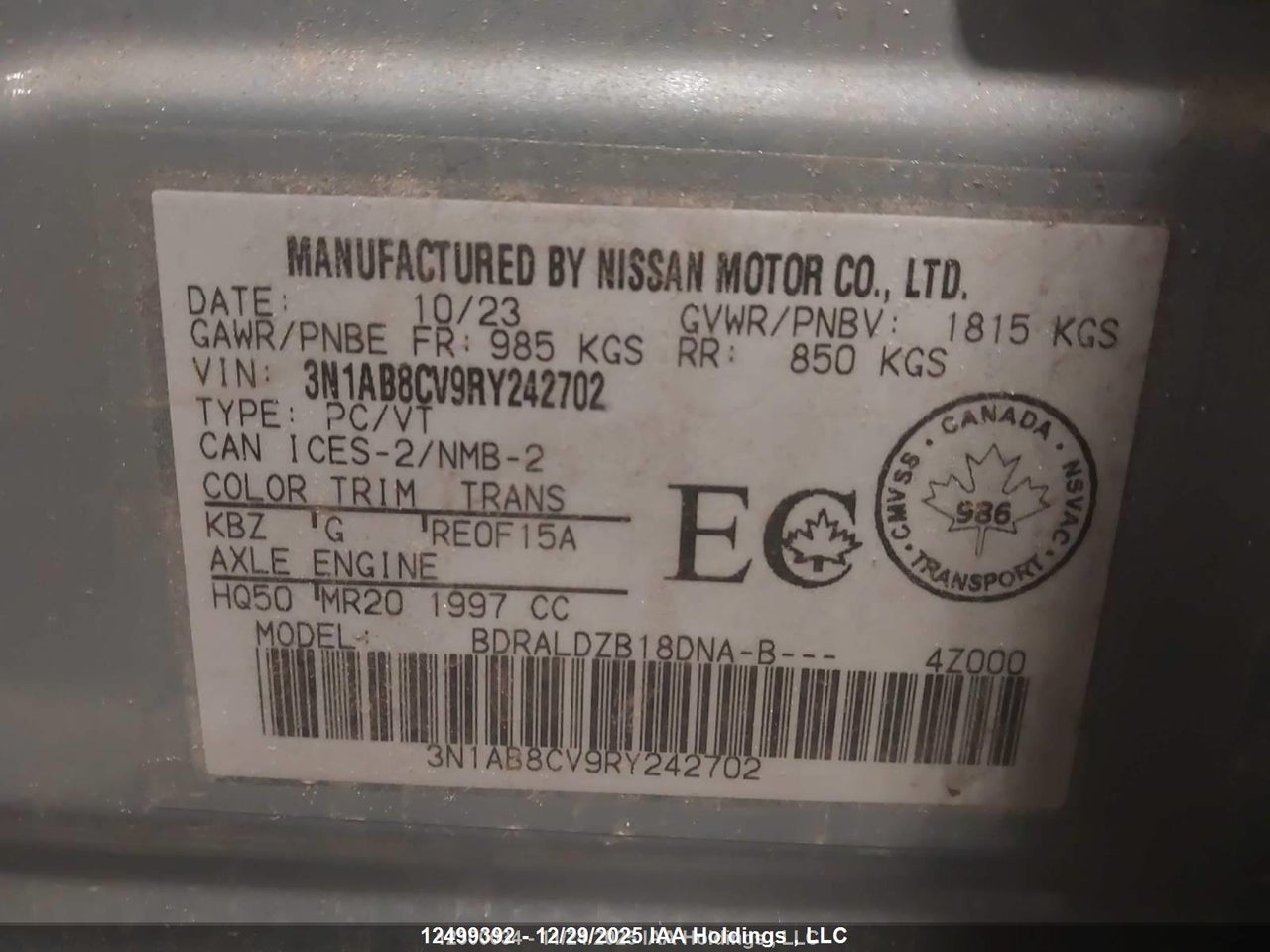 2024 NISSAN SENTRA SV thumbnail 10