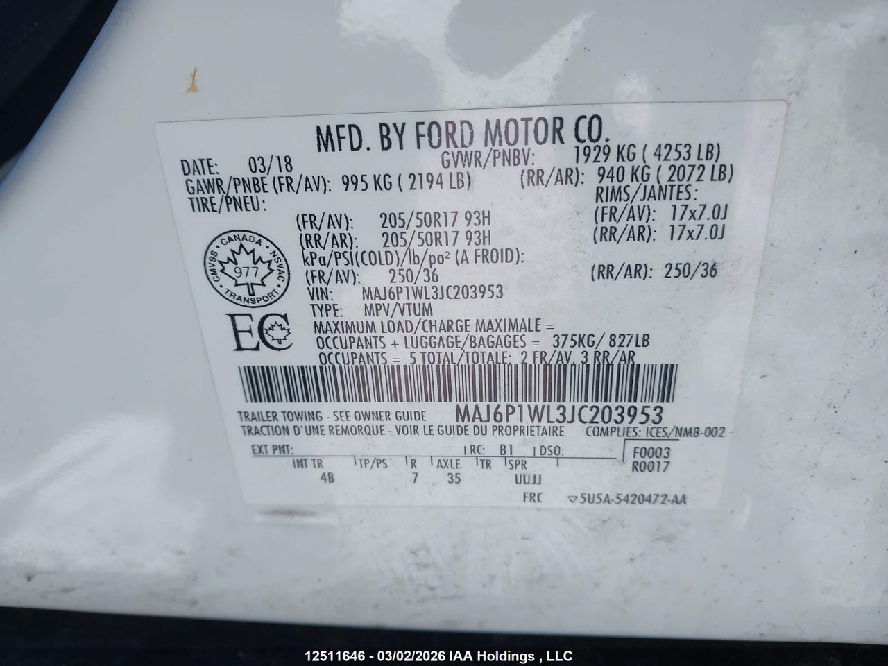 2018 FORD ECOSPORT TITANIUM thumbnail 10