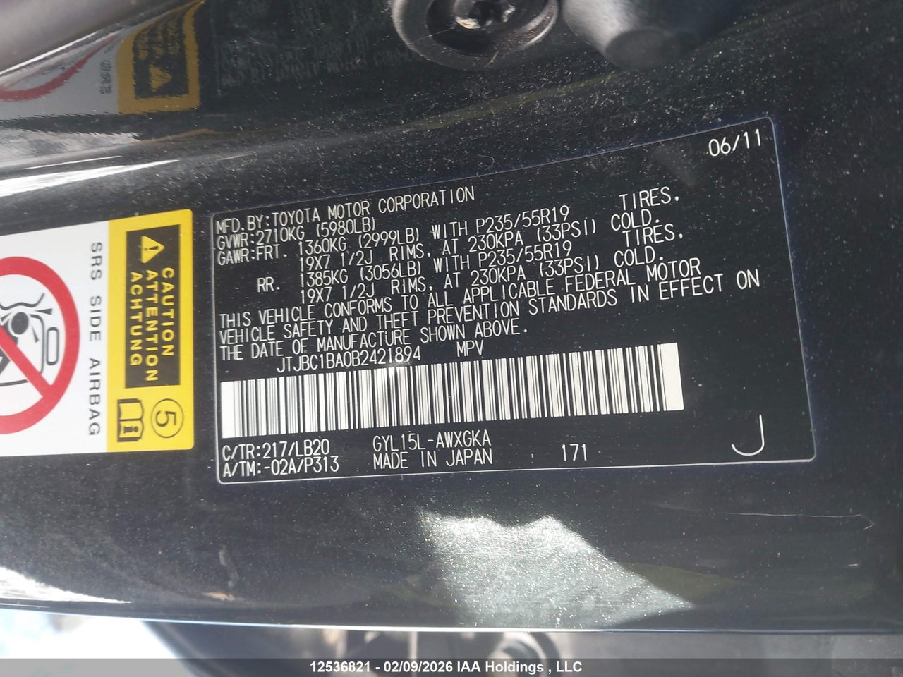 2011 LEXUS RX 450 thumbnail 10
