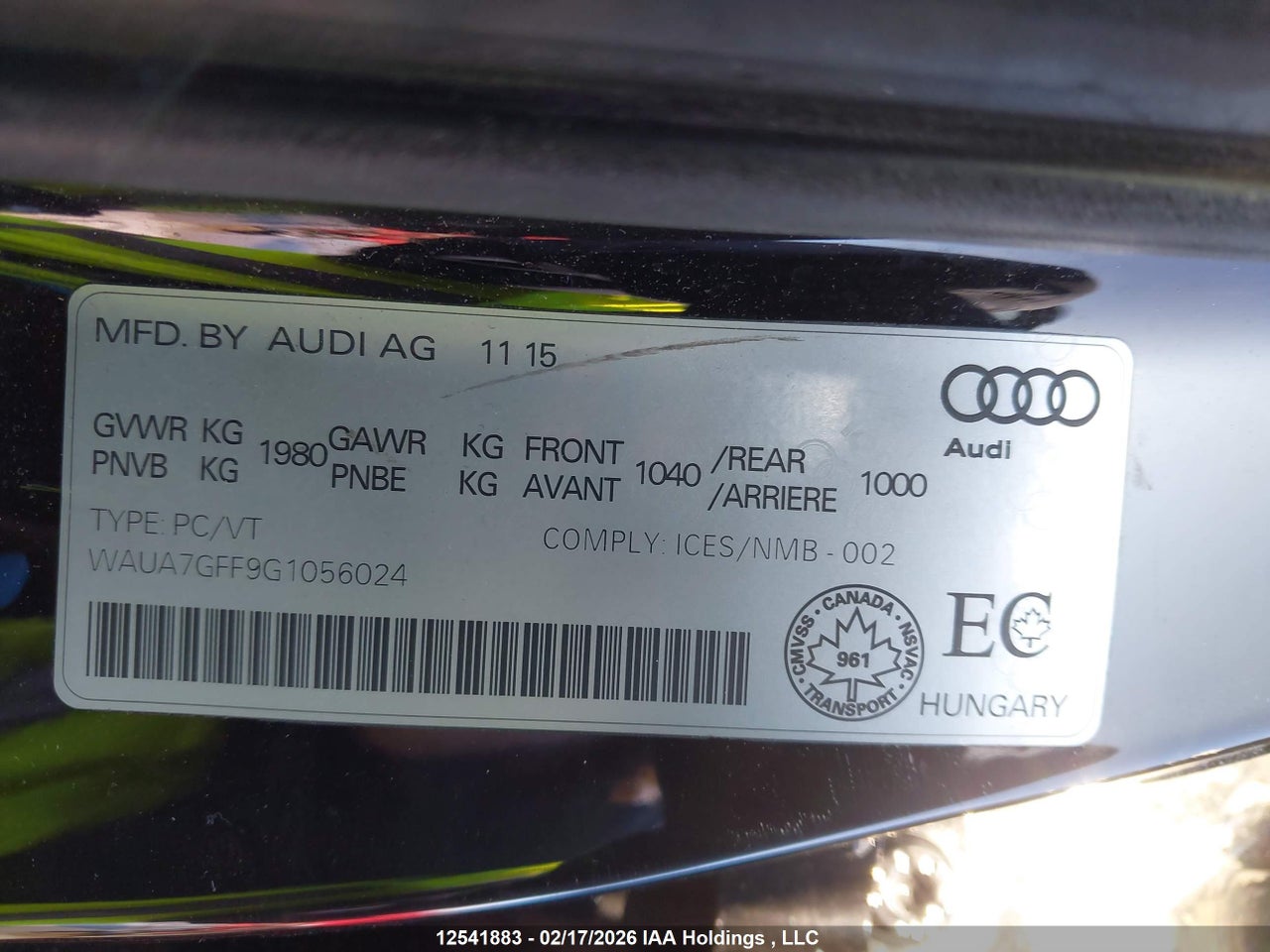2016 AUDI A3 1.8T KOMFORT thumbnail 10