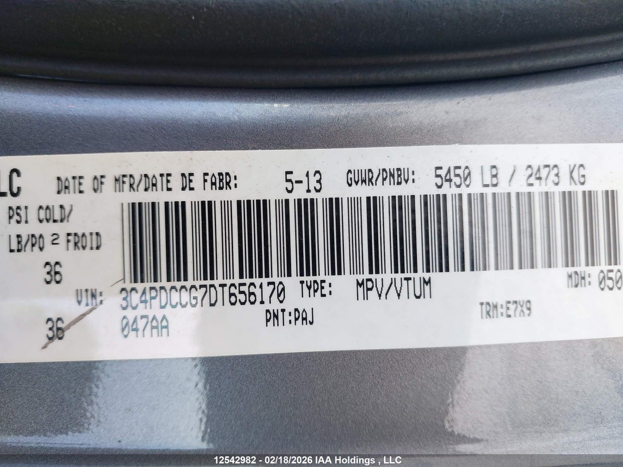 2013 DODGE JOURNEY SXT/CREW thumbnail 10