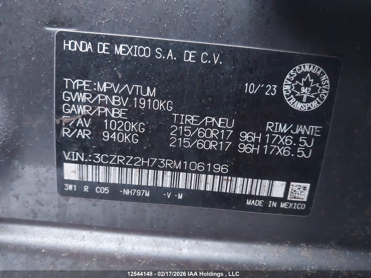 2024 HONDA HR-V EX-L NAVI thumbnail 10
