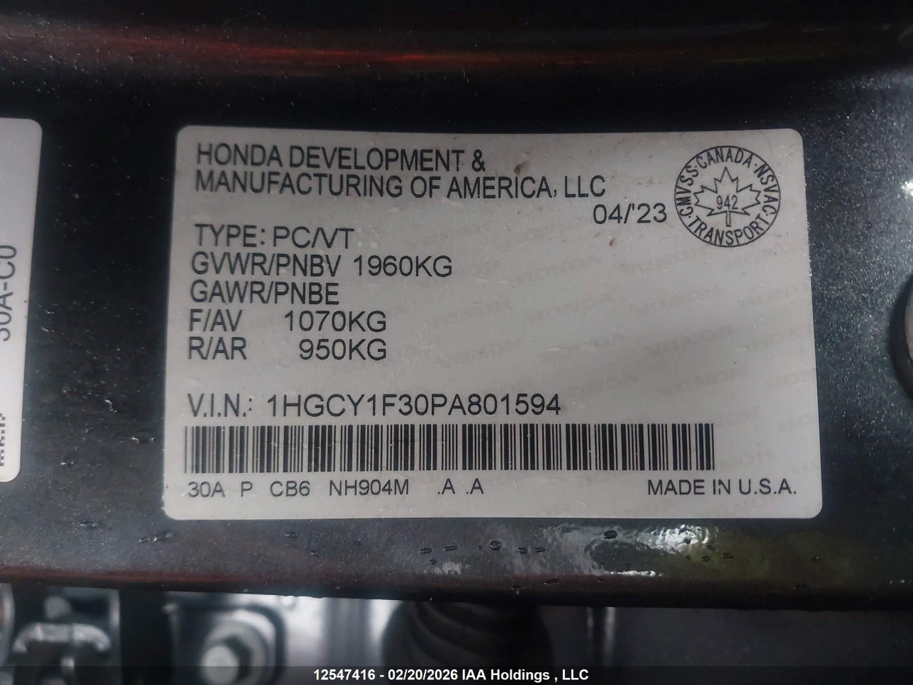 2023 HONDA ACCORD SEDAN thumbnail 10