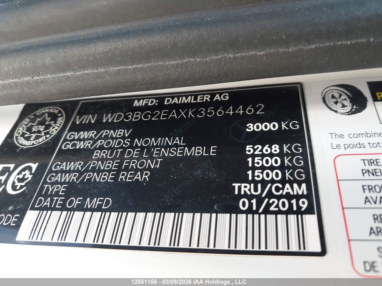 2019 MERCEDES BENZ METRIS thumbnail 10