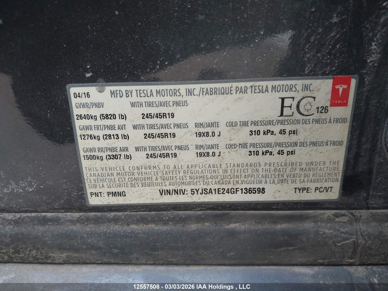2016 TESLA MODEL S 60D/70D/75D/85D/90D thumbnail 10