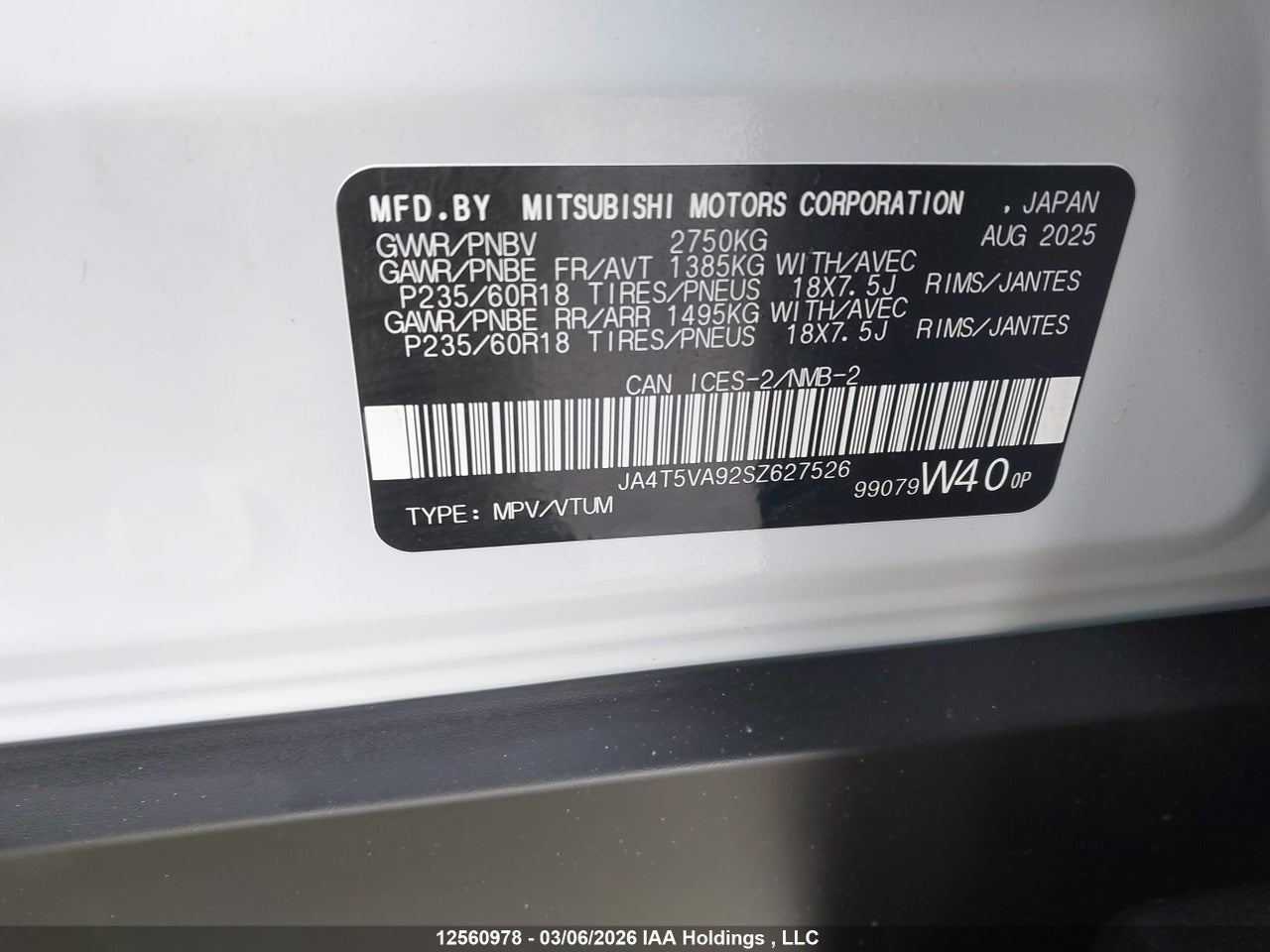 2025 MITSUBISHI OUTLANDER PHEV LE/SE/SEL S-AWC thumbnail 10