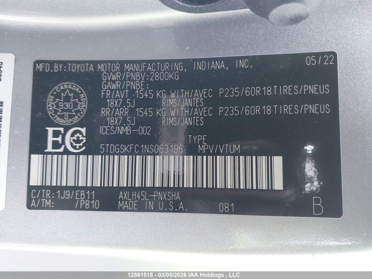 2022 TOYOTA SIENNA LE 8-PASSENGER/LIMITED 7-PASSENGER/XSE 7-PASSENGER thumbnail 10