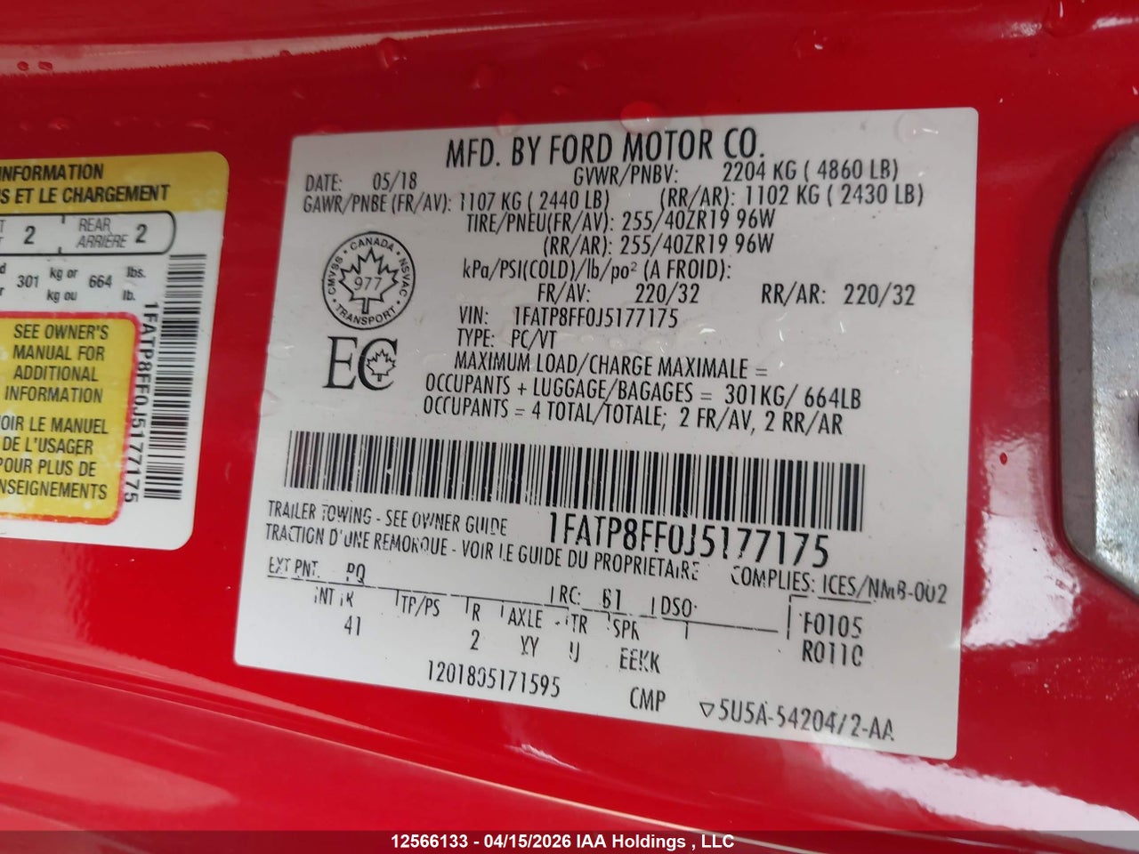 2018 FORD MUSTANG thumbnail 10