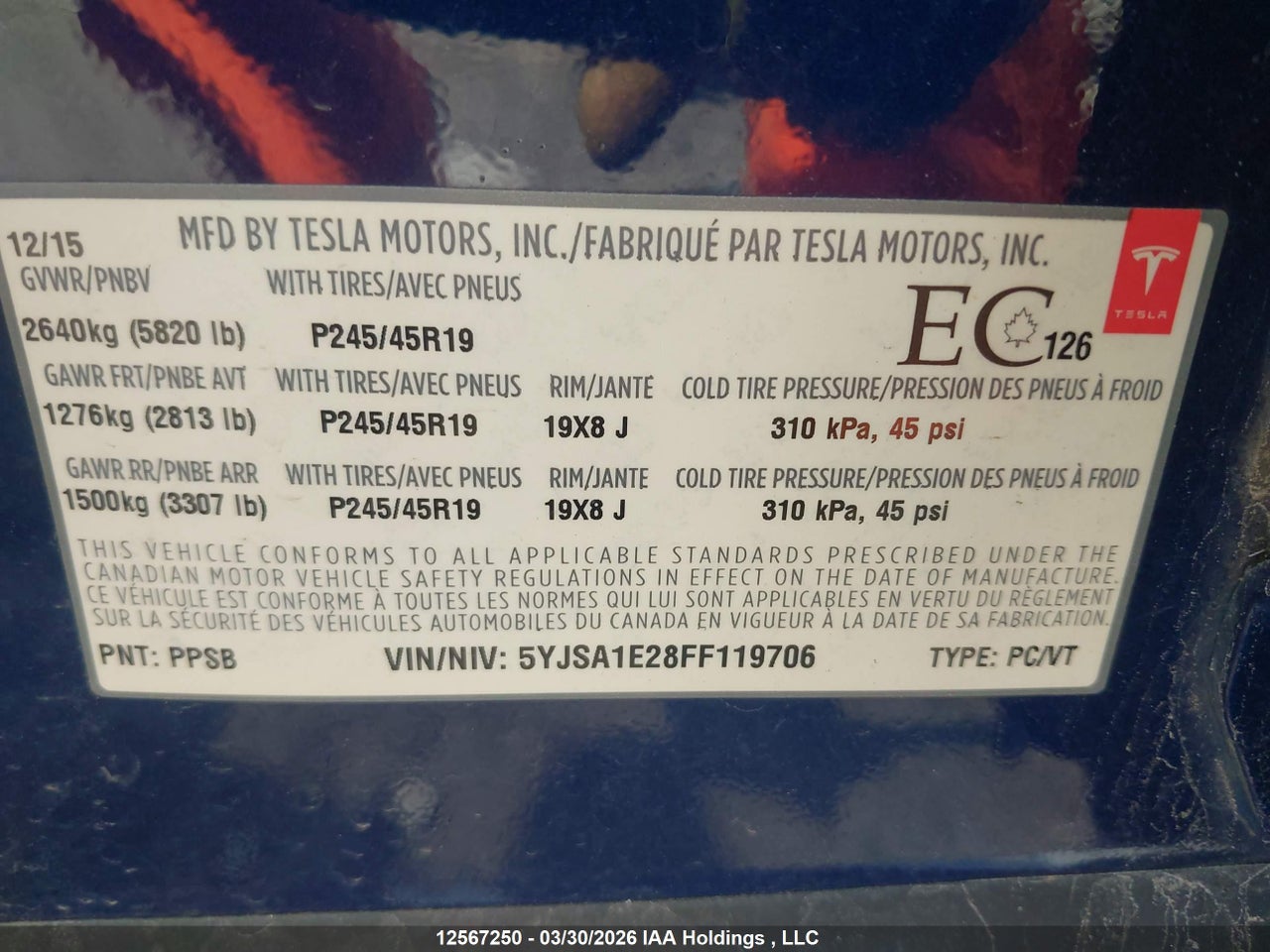2015 TESLA MODEL S 70D/85D/P85D thumbnail 10