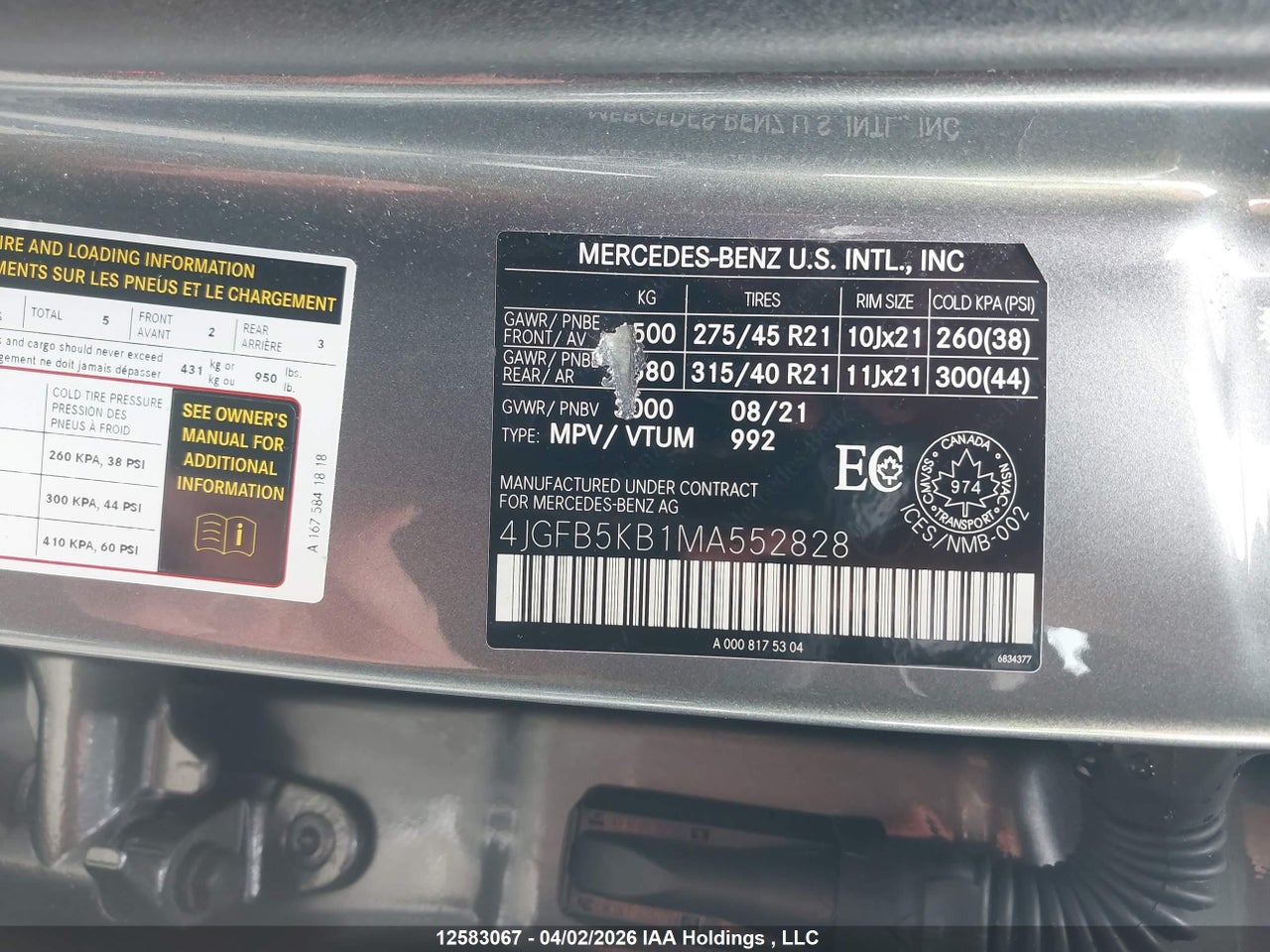 2021 MERCEDES BENZ GLE 450 4MATIC thumbnail 10