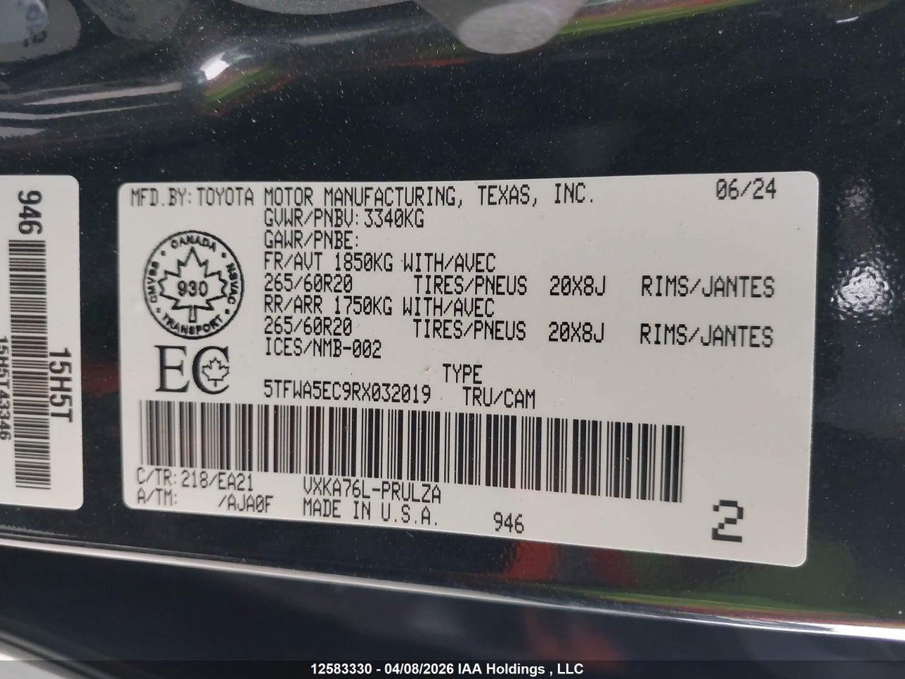 2024 TOYOTA TUNDRA LIMITED 4X4 thumbnail 10