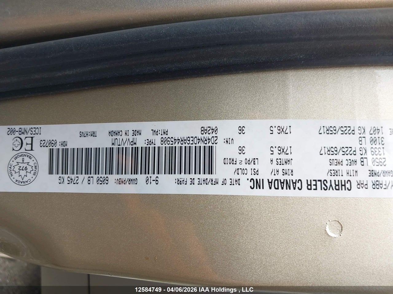 2010 DODGE GRAND CARAVAN SE thumbnail 10