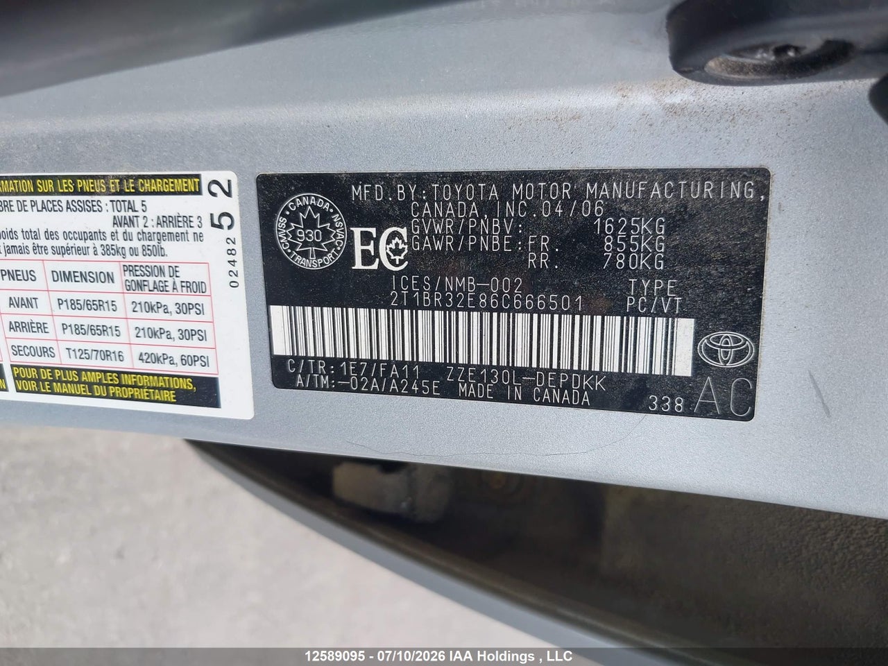 2006 TOYOTA COROLLA CE/LE/S thumbnail 10