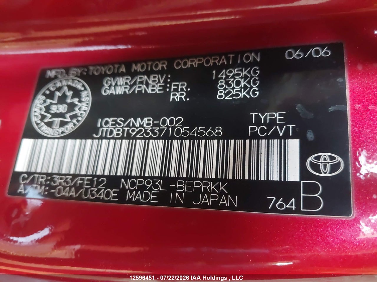 2007 TOYOTA YARIS thumbnail 10