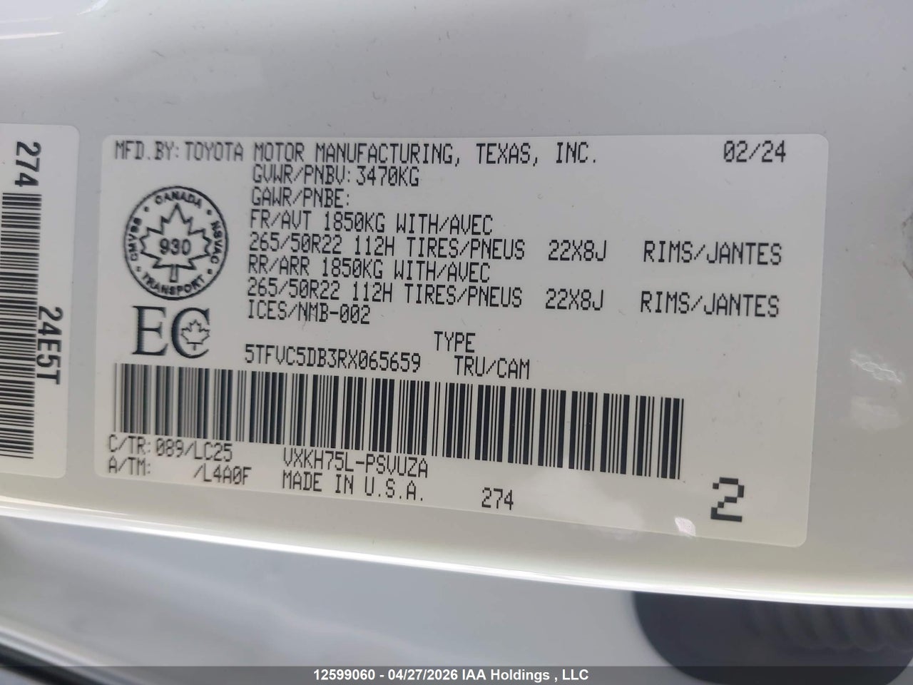 2024 TOYOTA TUNDRA HYBRID CAPSTONE 4X4 thumbnail 10