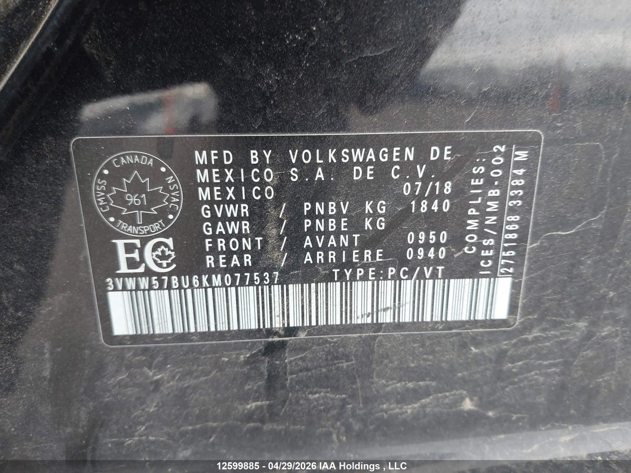 2019 VOLKSWAGEN JETTA thumbnail 10