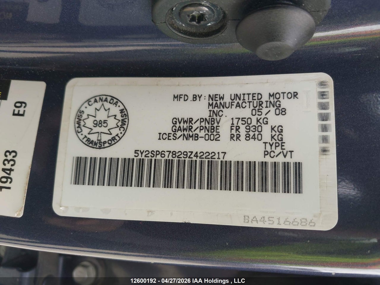 2009 PONTIAC VIBE thumbnail 10