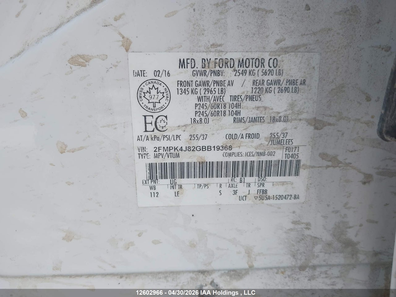 2016 FORD EDGE SEL thumbnail 10