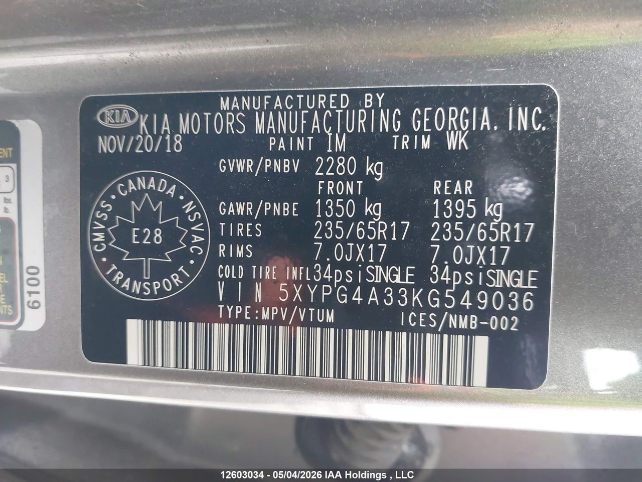 2019 KIA SORENTO L/LX thumbnail 10