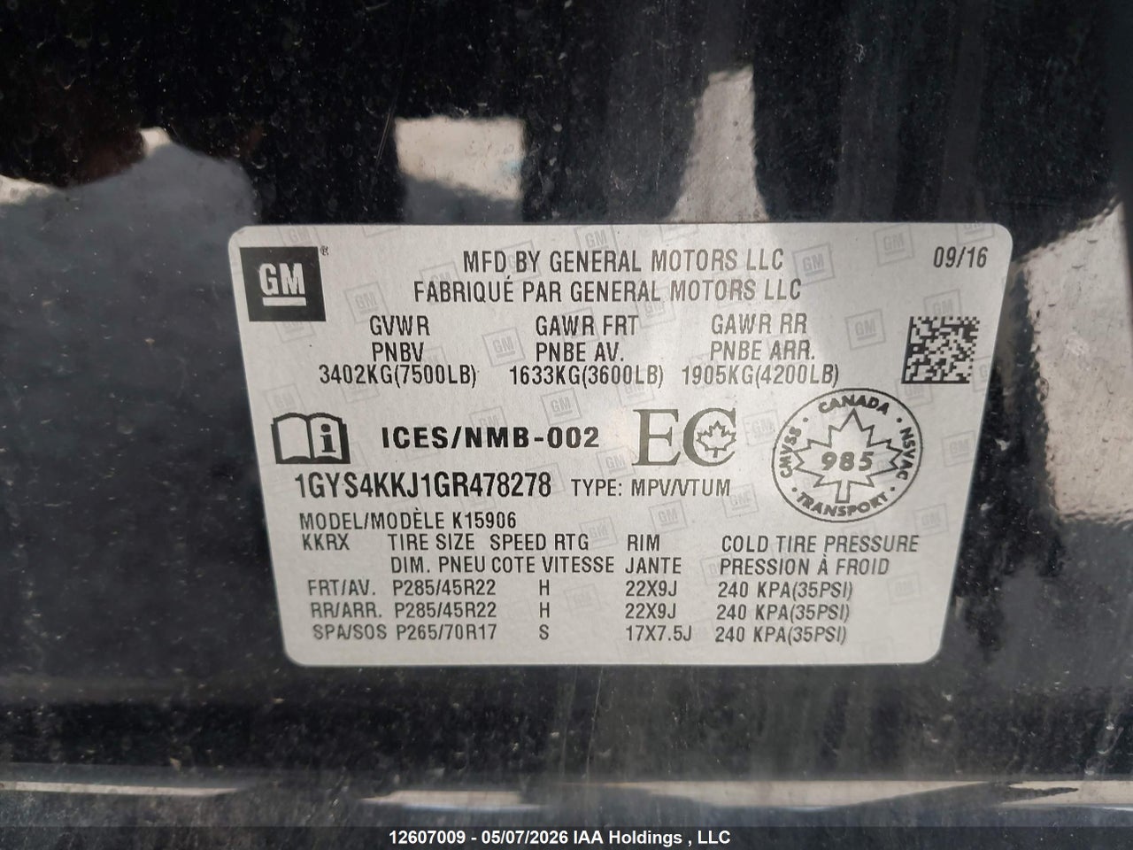 2016 CADILLAC ESCALADE ESV PLATINUM thumbnail 10