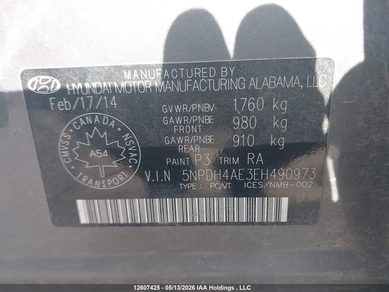 2014 HYUNDAI ELANTRA SE/SPORT/LIMITED thumbnail 10