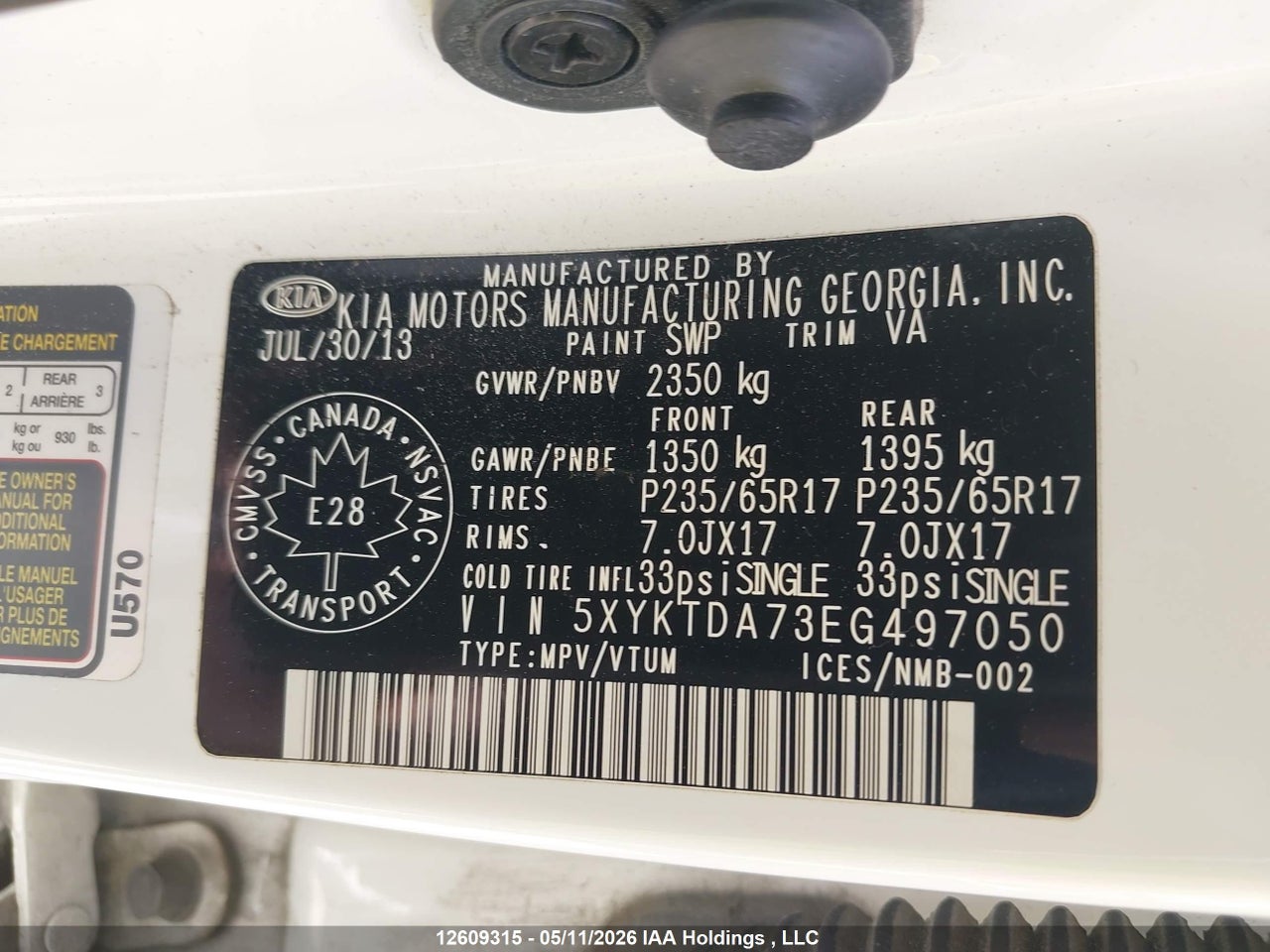 2014 KIA SORENTO LX thumbnail 10