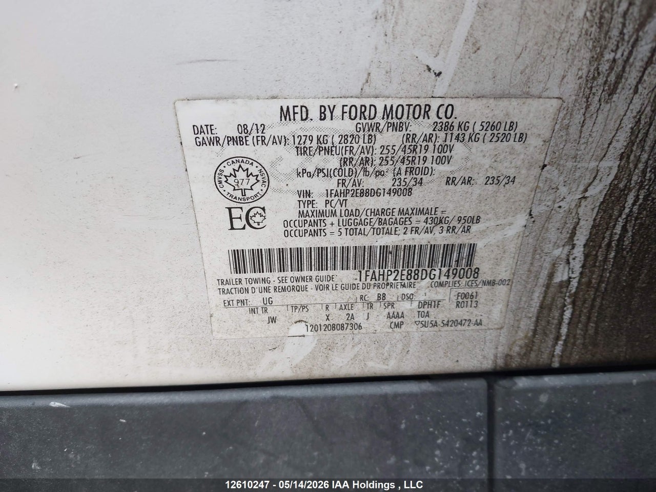 2013 FORD TAURUS SEL thumbnail 10
