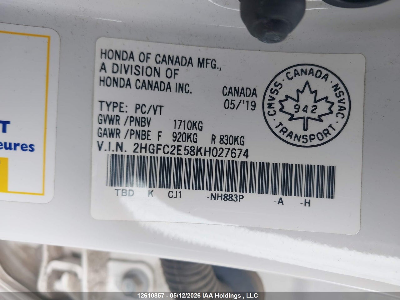 2019 HONDA CIVIC thumbnail 10