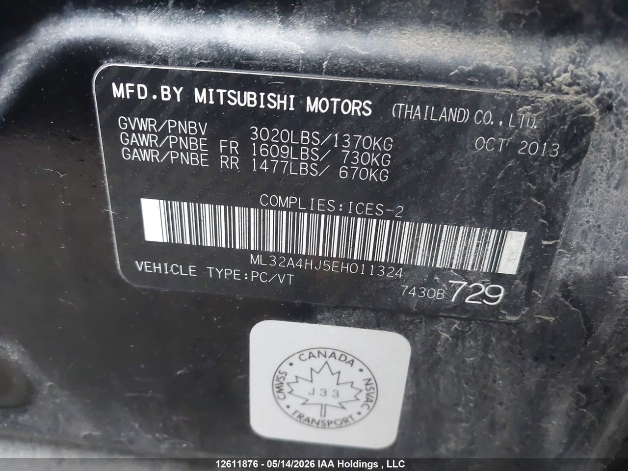 2014 MITSUBISHI MIRAGE SE thumbnail 10