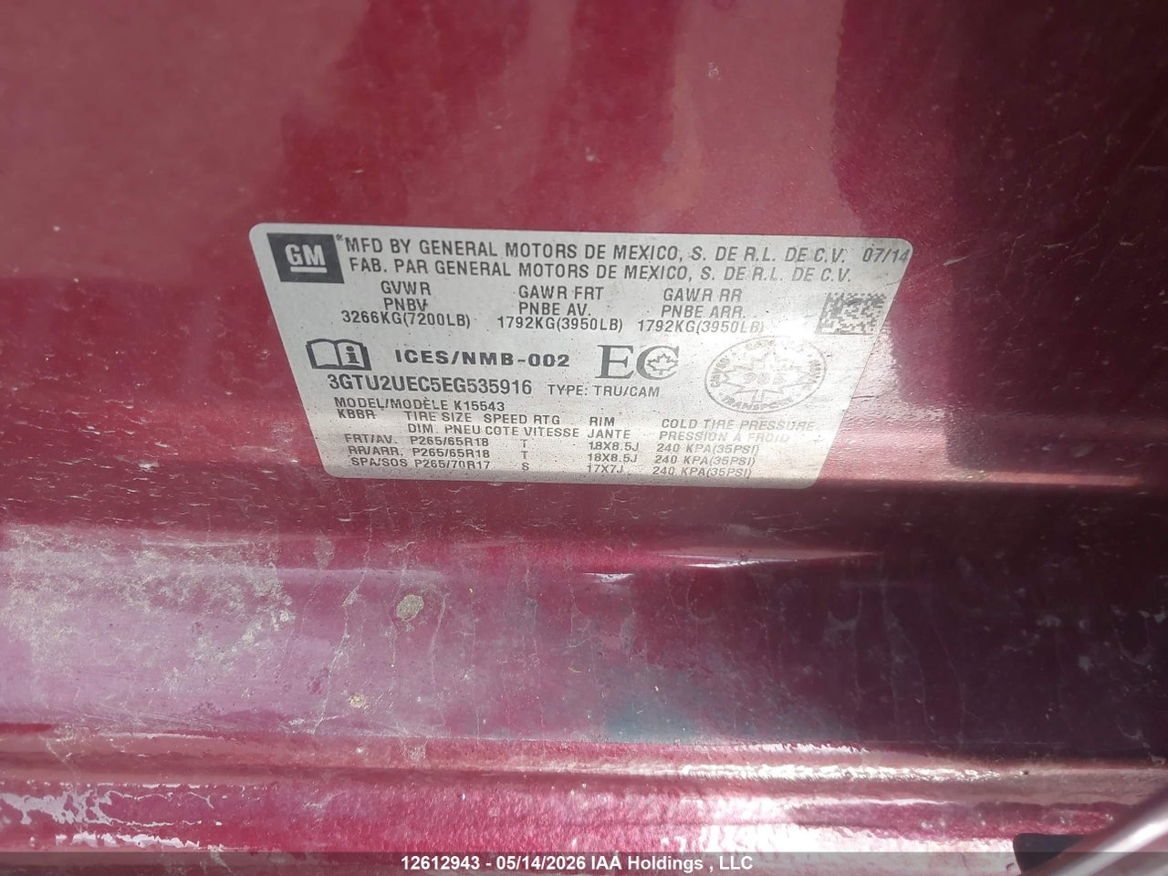 2014 GMC SIERRA 1500 SLE thumbnail 10