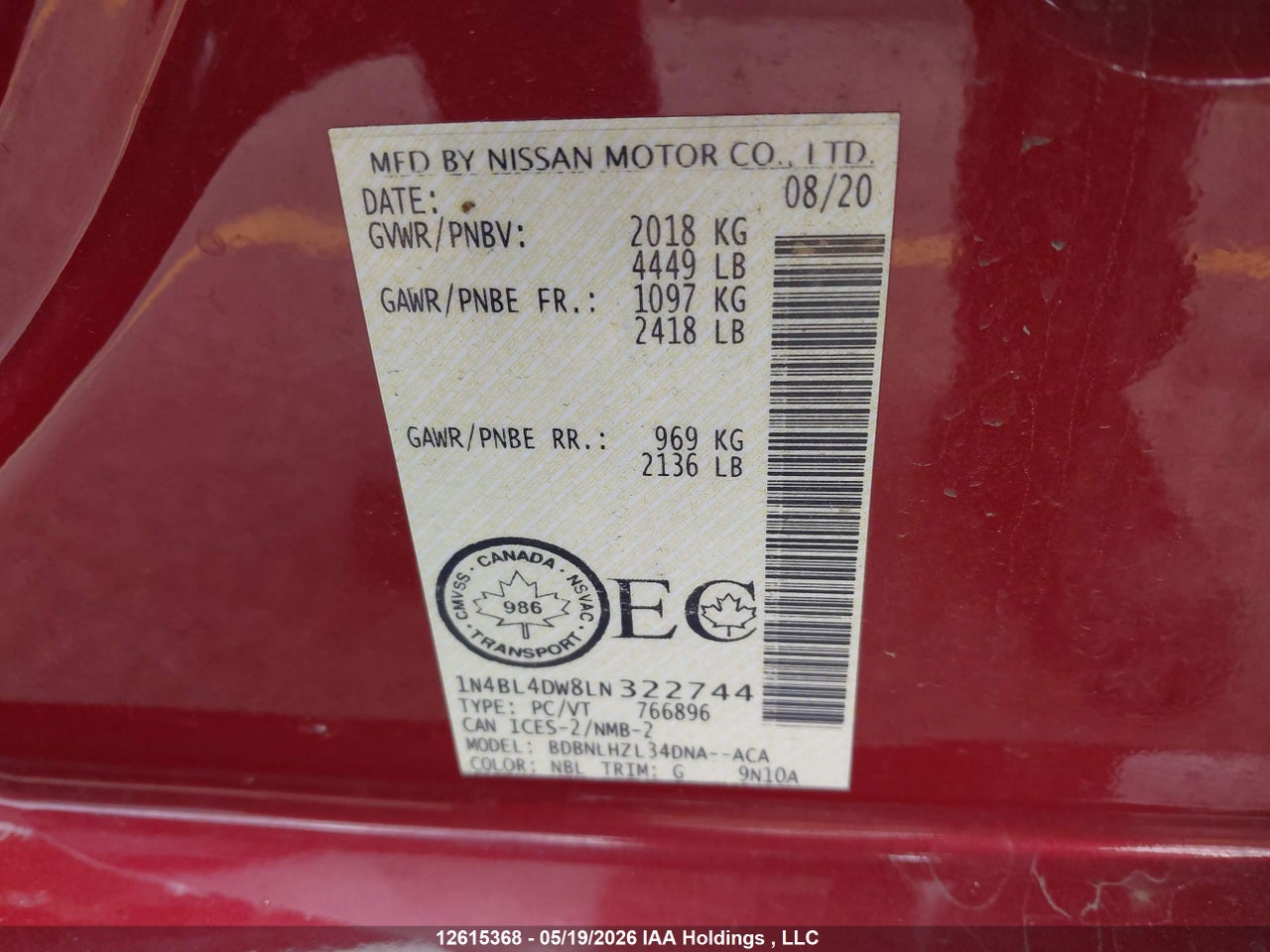 2020 NISSAN ALTIMA thumbnail 10